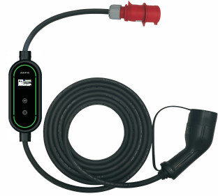 11kW 16A 400V Pengisi Daya EV Portabel Seluler Tipe 2 Dengan Colokan CEE Merah