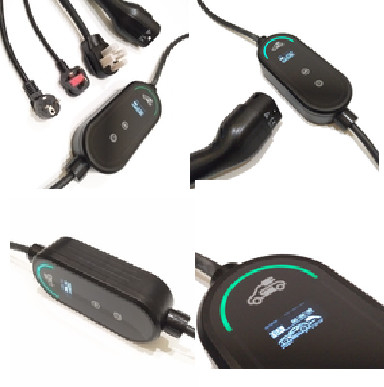 7KW Mode 2 Pengisi Daya EV Portabel Dengan Steker Listrik Schuko 16A