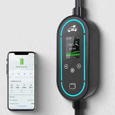 membeli 7.36kW 32A Portable EV Charger dengan Type B RCD dan LCD Display pembuatan online