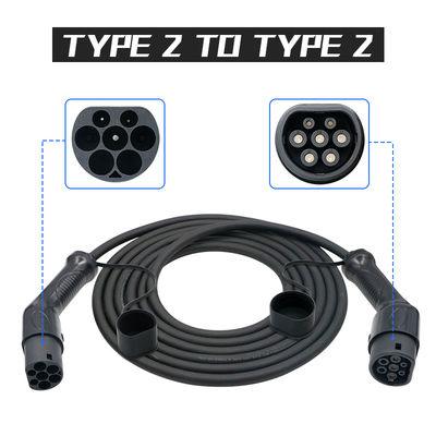 Beli Kabel Pengisian EV 16A 1 Fase 2 Ke Tipe 2 dengan kabel hitam TUV 5m pembuatan online