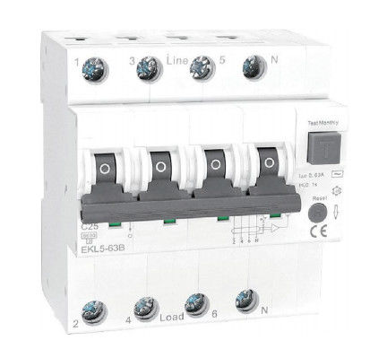 0.03mA RCD RCCB RCBO Circuit Breaker Tipe B 4 Tiang Untuk Perlindungan