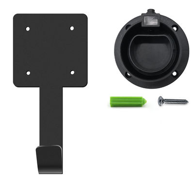 Beli IEC62196 Tipe 2 EV Plug Holder Baja Hitam Dengan Manajemen Kabel pembuatan online