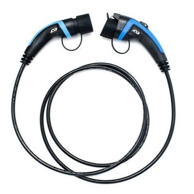 Harga yang pantas 32A CE Disetujui Tipe 1 Ke Tipe 2 Kabel Pengisi Daya EV Colokan Konektor Biru on line