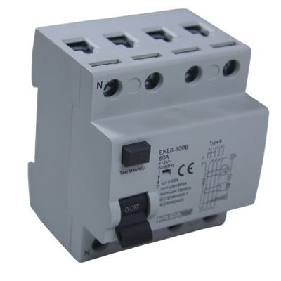 Harga yang pantas 10KA Tipe B 63A RCD Circuit Breaker Untuk Perlindungan Kebocoran on line