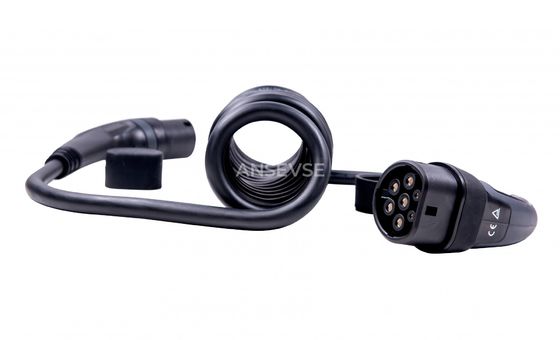 Harga yang pantas charger mobil listrik 16A 480V 3 fase 11kW kabel spiral IEC 62196 tipe 2 untuk tipe 2 kabel melingkar ev on line