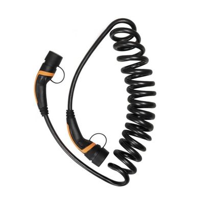 Harga yang pantas Spiral 7kW Tipe 2 Ke Tipe 2 Kabel Pengisian 32A 250V 1 Fase IEC 62196 Standar on line