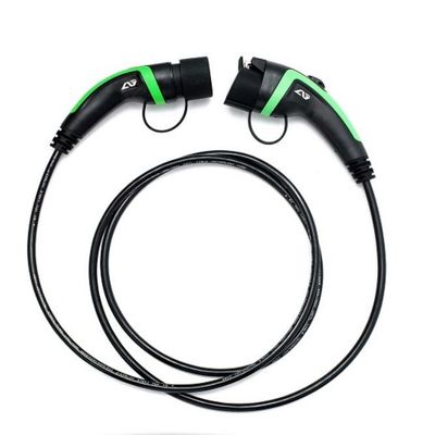 Harga yang pantas 32A 22KW 5m Tipe 1 Ke Tipe 2 Kabel Pengisian EV Green Cladding TPU on line