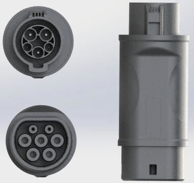 Harga yang pantas Adaptor Kabel Pengisian 220V 32A EV Tipe 2 Ke Tipe 1 Adaptor EV on line